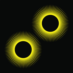 Fototapeta premium abstract background with golden rings and sun yellow design 