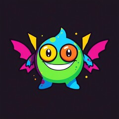 Vibrant Neon Monster Design