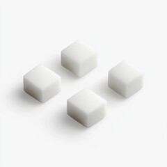 Obraz premium White cubes arranged on white background, isometric view, minimalist design, website mockup