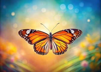 Fototapeta premium Stunning plain tiger butterfly, PNG format, perfect for design.