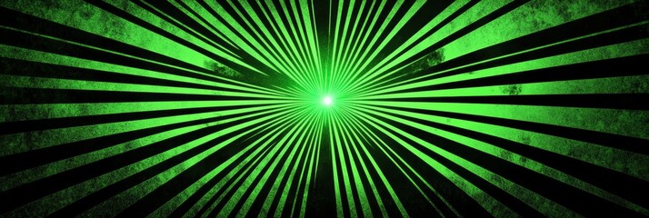 Grungy Green Sunburst Radiance - Abstract green sunburst, grunge texture, radiating energy, vibrant color, dynamic design. Symbolizing: power, speed, growth, intensity, freedom