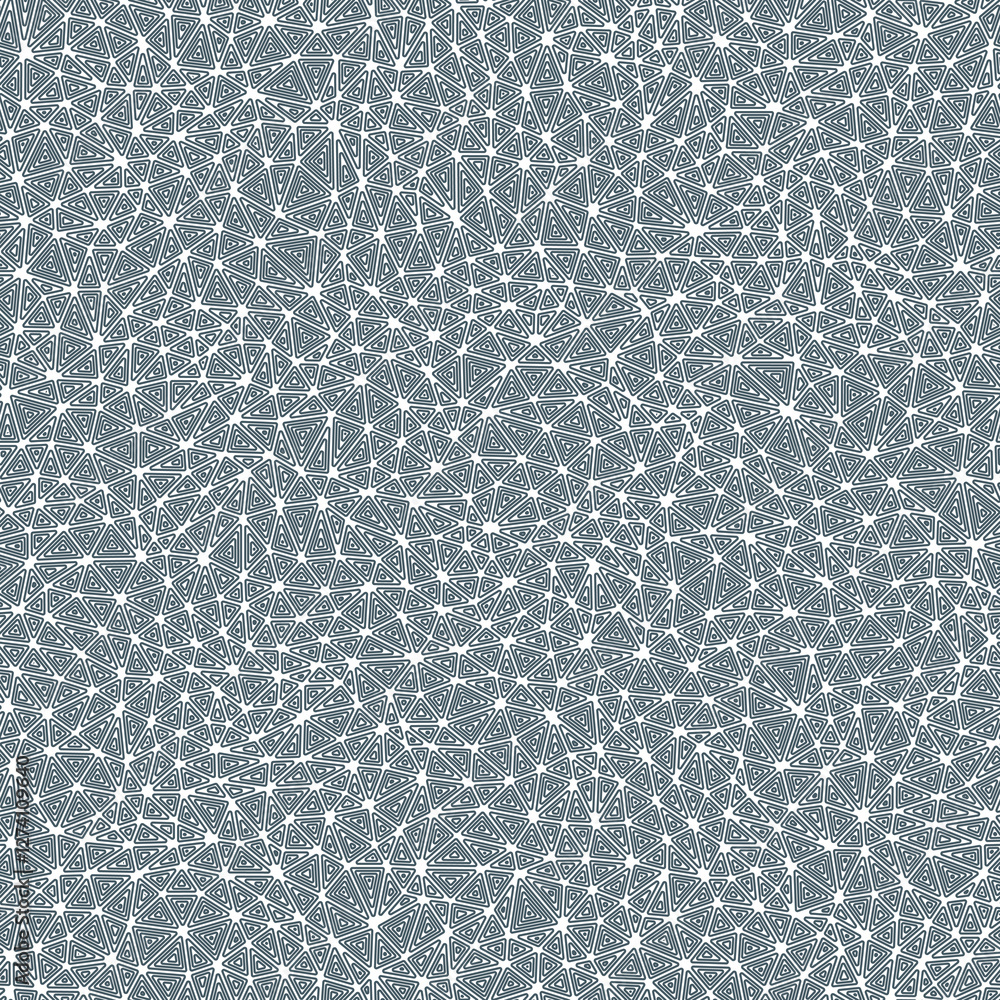 Poster mosaic background. small triangles size. multiple repeated inner triangles. solid color style. repea
