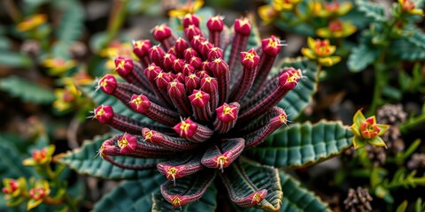 Obraz premium Unveiling the Beauty of Euphorbia vallismortae, Spain's Unique Flora