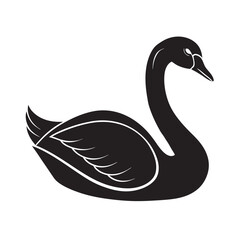 Mute swan silhouette - the national symbol of Denmark