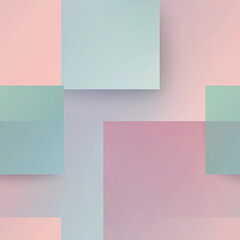 Fototapeta premium A pastel gradient background with squares in different shades of pink, blue, and green, creating an abstract pattern.
