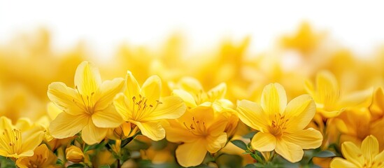 Obraz premium Vibrant Yellow Blossoms in a Sunlit Garden Full of Life and Colorful Beauty