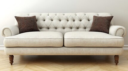 Cream sofa, wooden floor, room interior design