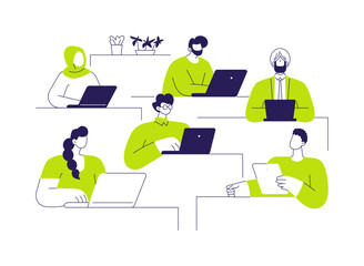 Equality at a workplace abstract concept vector illustration.