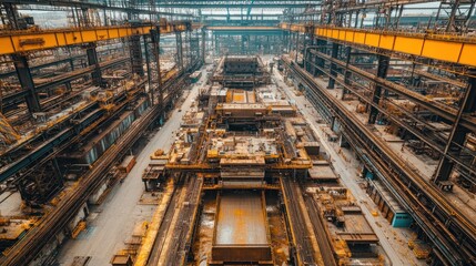 Fototapeta premium Aerial View of a Massive Industrial Factory Complex
