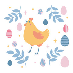 Set of Easter elements. Good for posters, postcards, stickers, banners and scrapbooking.