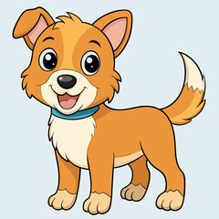 Adorable Dog Coloring Page - Cute Puppy Vector Illustration 