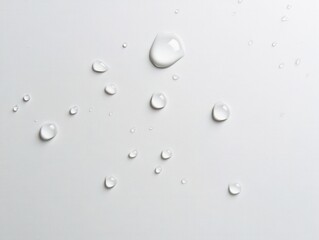 Water Drops on White Surface Background