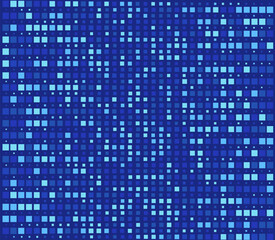 Abstract. Blue Digital Pixel Pattern Background. Technology or Science Research Presentation Backdrop.