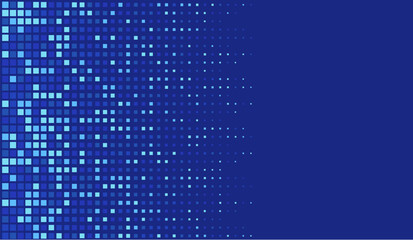 Abstract. Blue Digital Pixel Pattern Background. Technology or Science Research Presentation Backdrop.