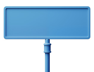 Fototapeta premium Blue blank street sign isolated on a transparent background, front view. Generative ai