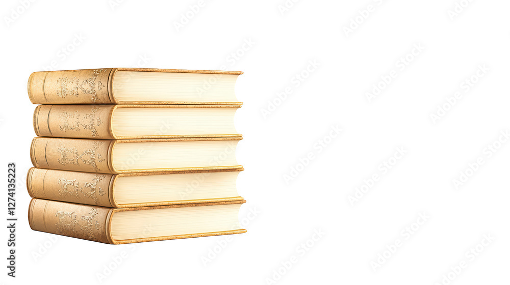 Poster a colorful stack of books, gateway to knowledge and imagination towering