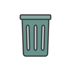 trash can, icon, flat, design, vector, illustrations, Graphic Design, education, style, trendy, collections