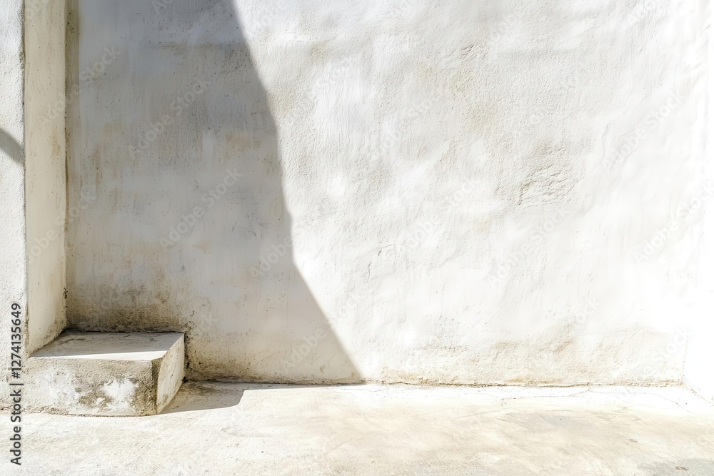 Aufkleber abstract play of shadows on a pristine white concrete wall corner creating a minimalist and modern a
