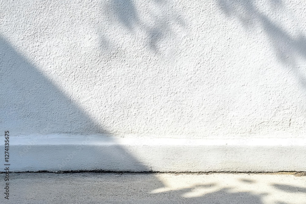 Aufkleber abstract play of shadows on a pristine white concrete wall corner creating a minimalist and modern a