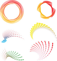 Design elements Wave of many purple lines circle