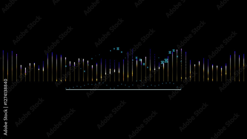 Poster sound waves equalizer. abstract colorful sound wave visualizer. colorful music beats by vibrant soun