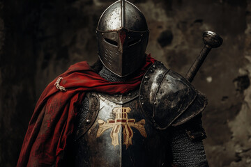 Medieval knight in armour