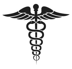Caduceus icon symbolizing medicine healthcare and medical professions.