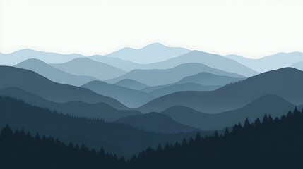 Obraz premium Serene Blue Mountainscape Scenic Vista