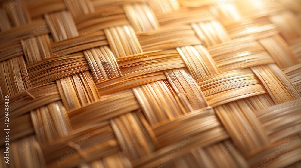 Poster a close-up view of a woven material, showcasing intricate patterns and textures.