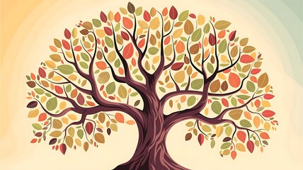A stunning depiction of the Tree of Life in vivid colors.