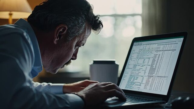 Experienced accountant working diligently in a contemporary office setting.