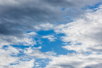 beautiful blue sky with soft white clouds for abstract background
