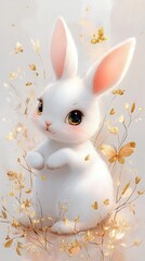 Cute bunny amidst flowers
