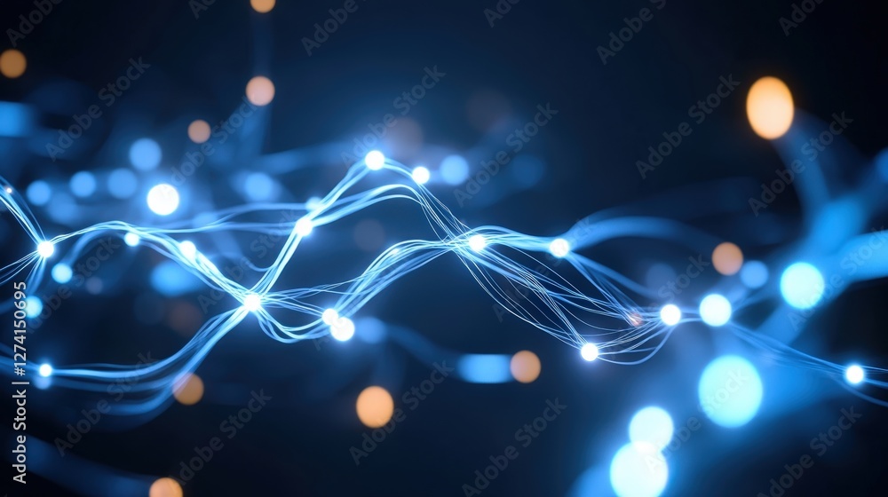 Aufkleber vibrant abstract representation of energy waves and light pulses, showcasing dynamic patterns and gl