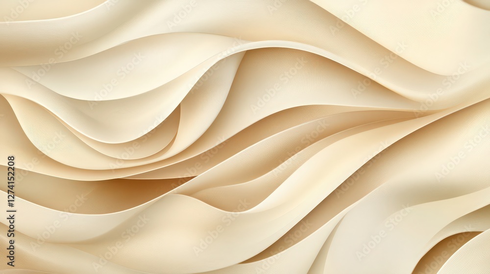 Aufkleber elegant soft cream abstract wavy background for modern design projects