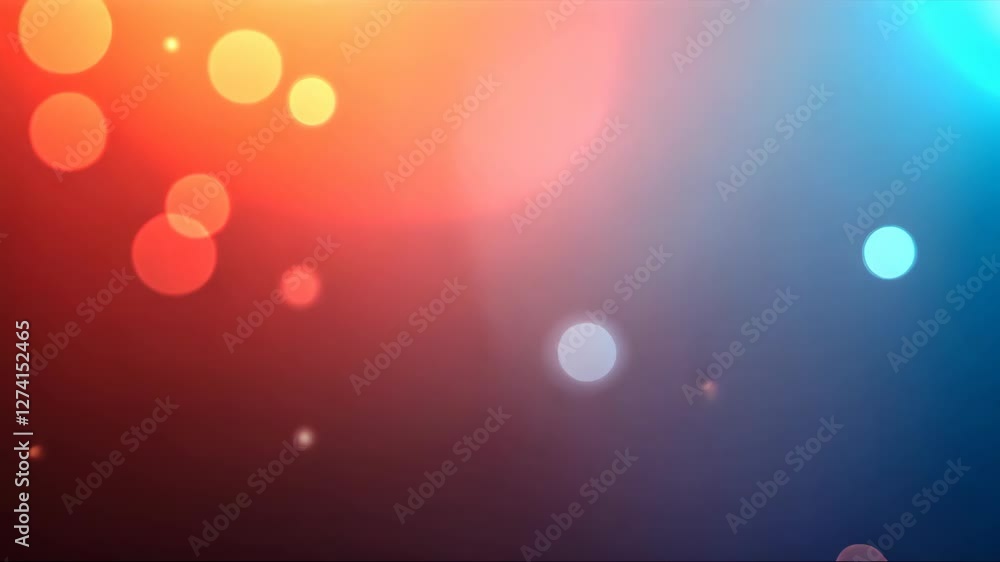 Poster blurry image of red and blue circles. the image is abstract and has a sense of movement