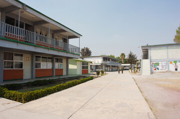 detail of a public school building in Mexico