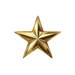 Obraz premium Shiny Gold Star Icon with Smooth Edges on Transparent Background for Use in Creative Projects, Awards, and Celebrations in Various Designs