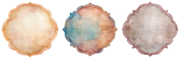 Fototapeta premium watercolor frames, decorative shapes, soft pastel colors, elegant design, artistic backgrounds, versatile templates