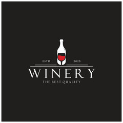 Wine logo with wine glasses and bottles.for night clubs,bars,cafe and wine shops.