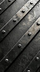 Fototapeta premium Detailed view of textured metal surface with rivets, highlighting industrial design elements and materials used in construction