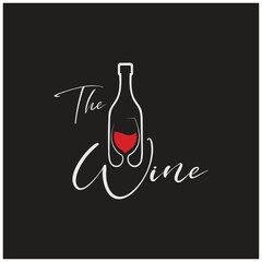 Wine logo with wine glasses and bottles.for night clubs,bars,cafe and wine shops.