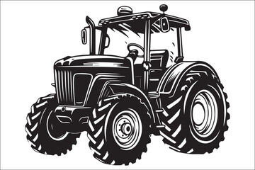 Obraz premium Vintage and Modern Tractor Silhouette Set – Perfect for Farm Lovers & Designers.