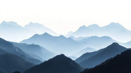 Fototapeta premium Misty mountain range landscape