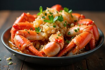 Succulent snow crab leg clusters, fresh seafood feast , texture, dinner, delicacy