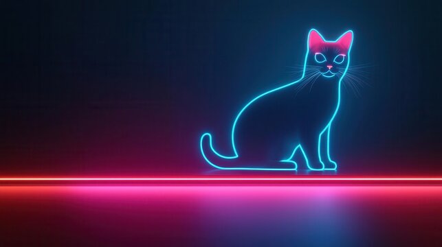 A glowing Schrodinger s cat paradox diagram in a neon cyberpunk setting, symbolizing quantum fidelity concepts