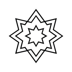 Elegant Islamic Arabesque Star Pattern Line Art Design