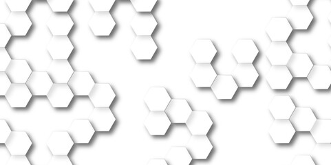 Abstract hexagon polygonal pattern background vector. Technology white background. Geometric rhombuses. Abstract tech.  Background with hexagons. Abstract white and grey seamless hexagon pattern bg. 