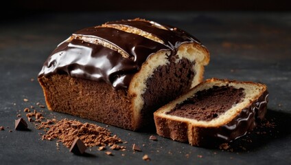 Chocolate bundt cake drizzled with chocolate ganache glaze