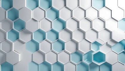 Fototapeta premium Abstract Hexagonal Pattern with Pale Blue Accents for Modern Designs